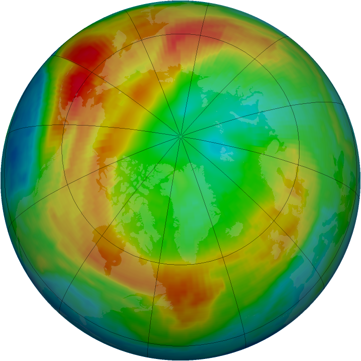 Arctic ozone map for 26 February 1997